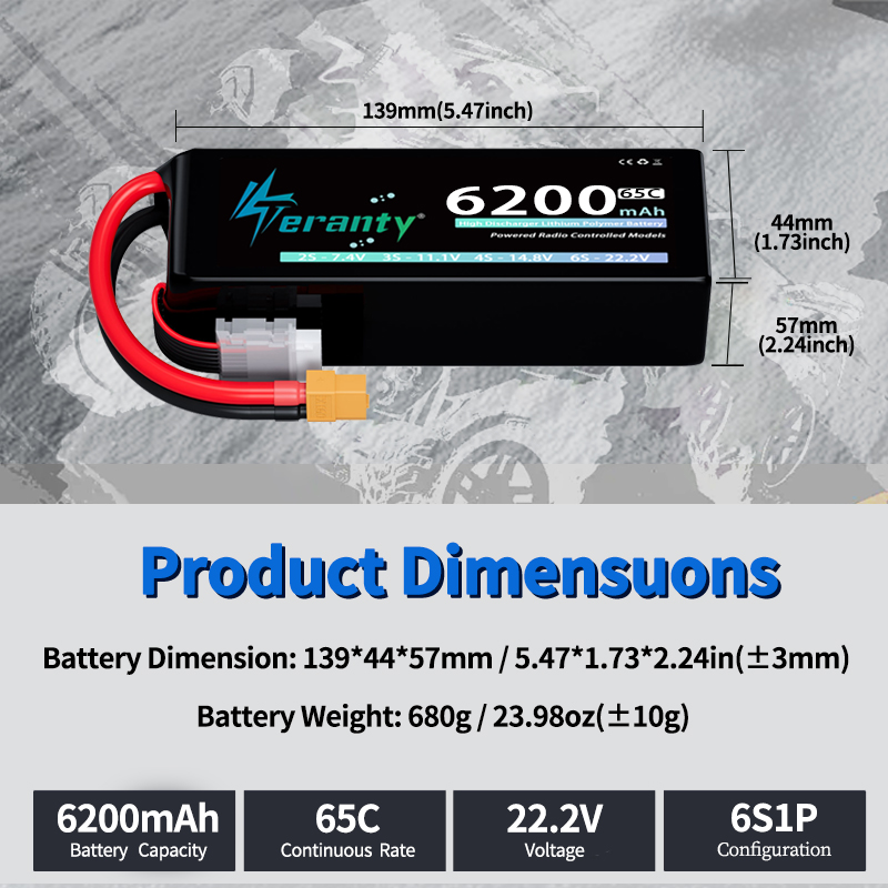 แบตเตอรี่ลิโพ TERANTY 6S 6200m - Drone Battery 6S บทวิจารณ์และราคา