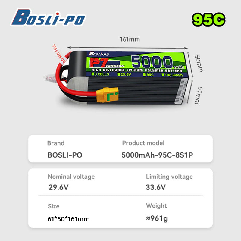 แบตเตอรี่ Boslipo P7 รุ่น 5000 - Drone Battery 6S บทวิจารณ์และราคา